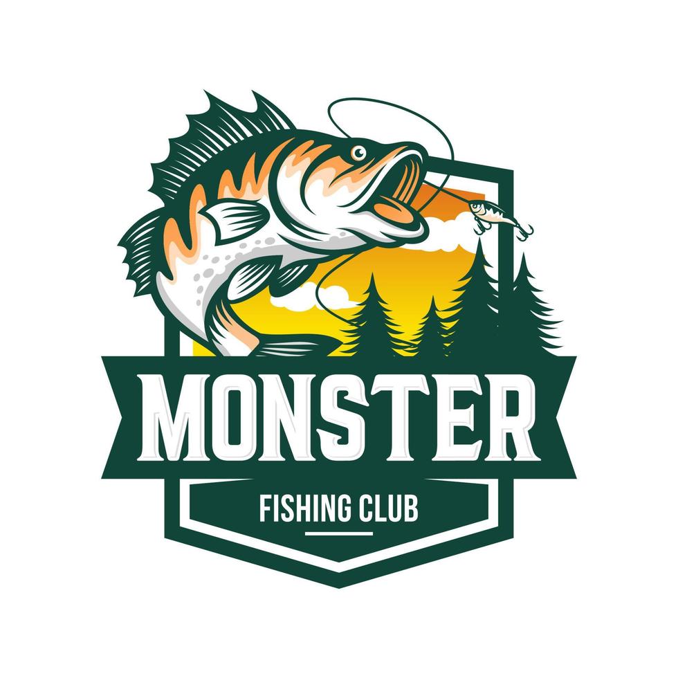 Ilustración de plantilla de diseño de logotipo de pesca vector