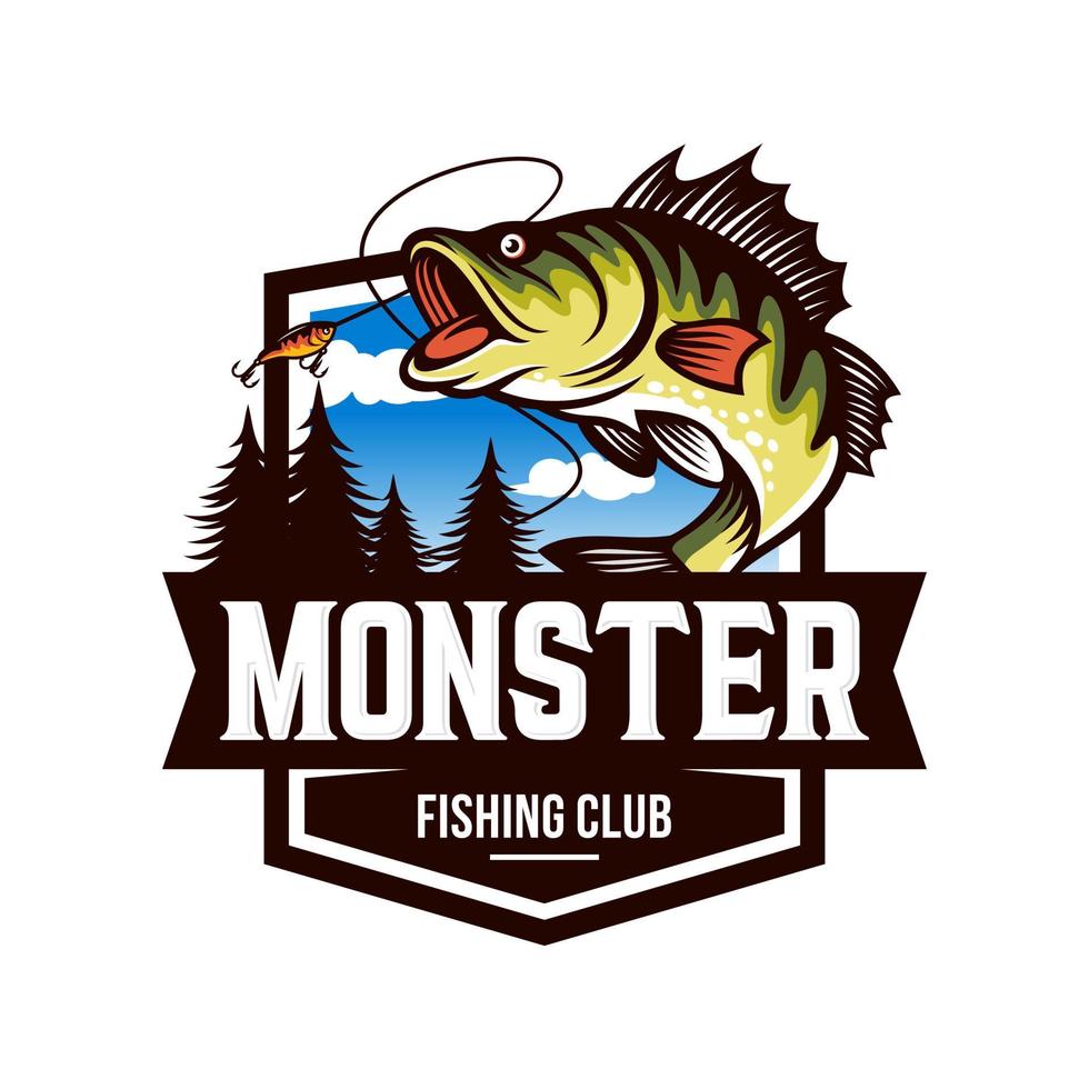 Fishing logo design template illustration vector