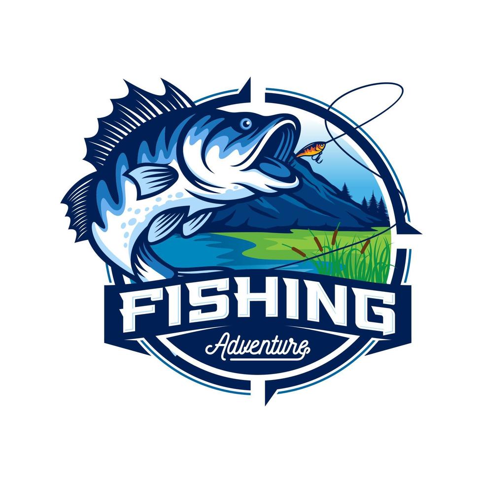 Ilustración de plantilla de diseño de logotipo de pesca vector