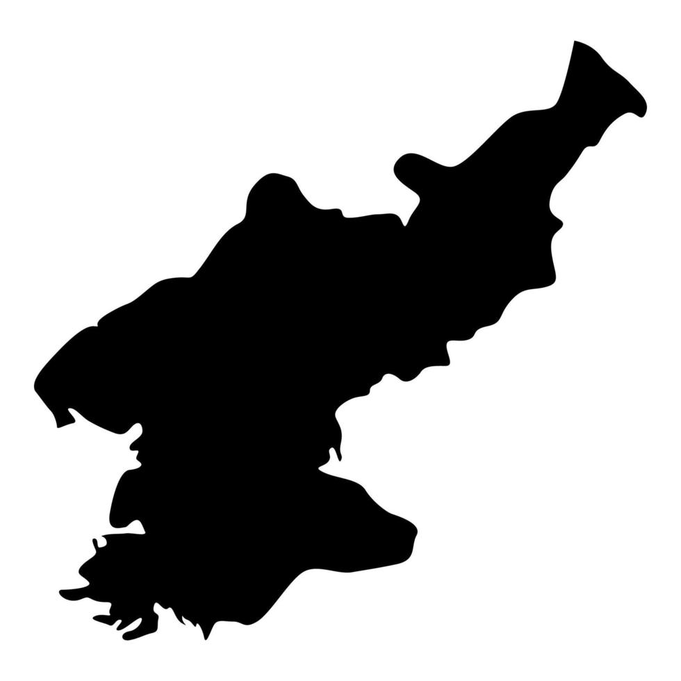 mapa de corea del norte icono color negro ilustración estilo plano imagen simple vector