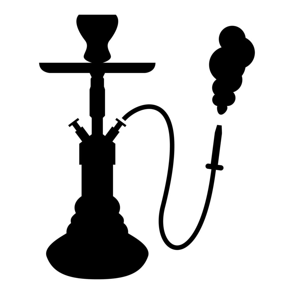 Hookah shisha icon black color illustration flat style simple image