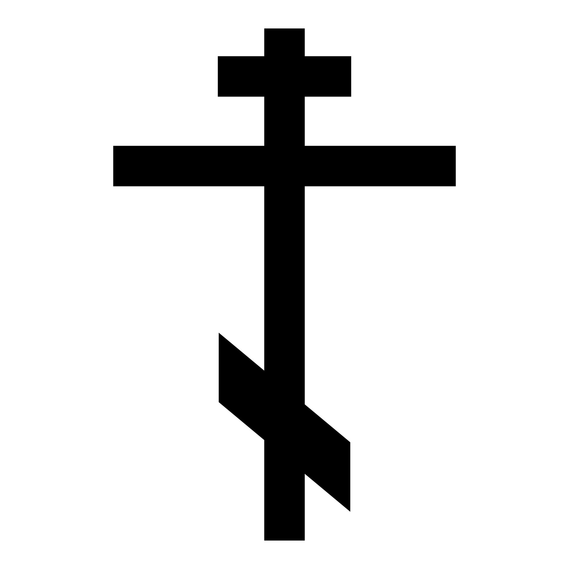 Cross eightpointed of GreekCatholic Orthodox icon black color illustration flat style simple