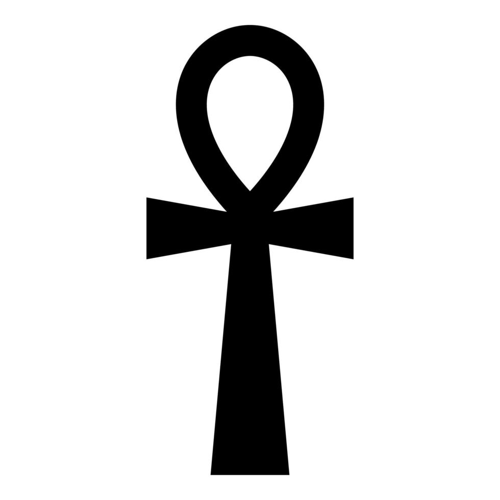 cruz copta ankh icono color negro ilustración estilo plano imagen simple vector