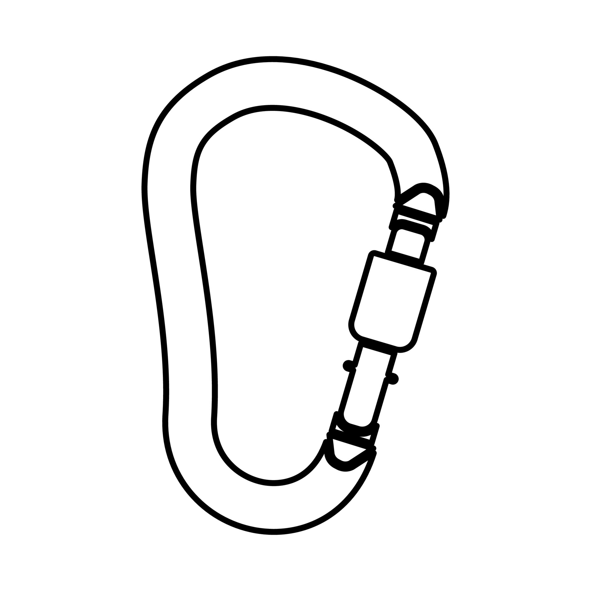 Safety hook or carabiner hook it is black icon . 5199460 Vector Art at ...