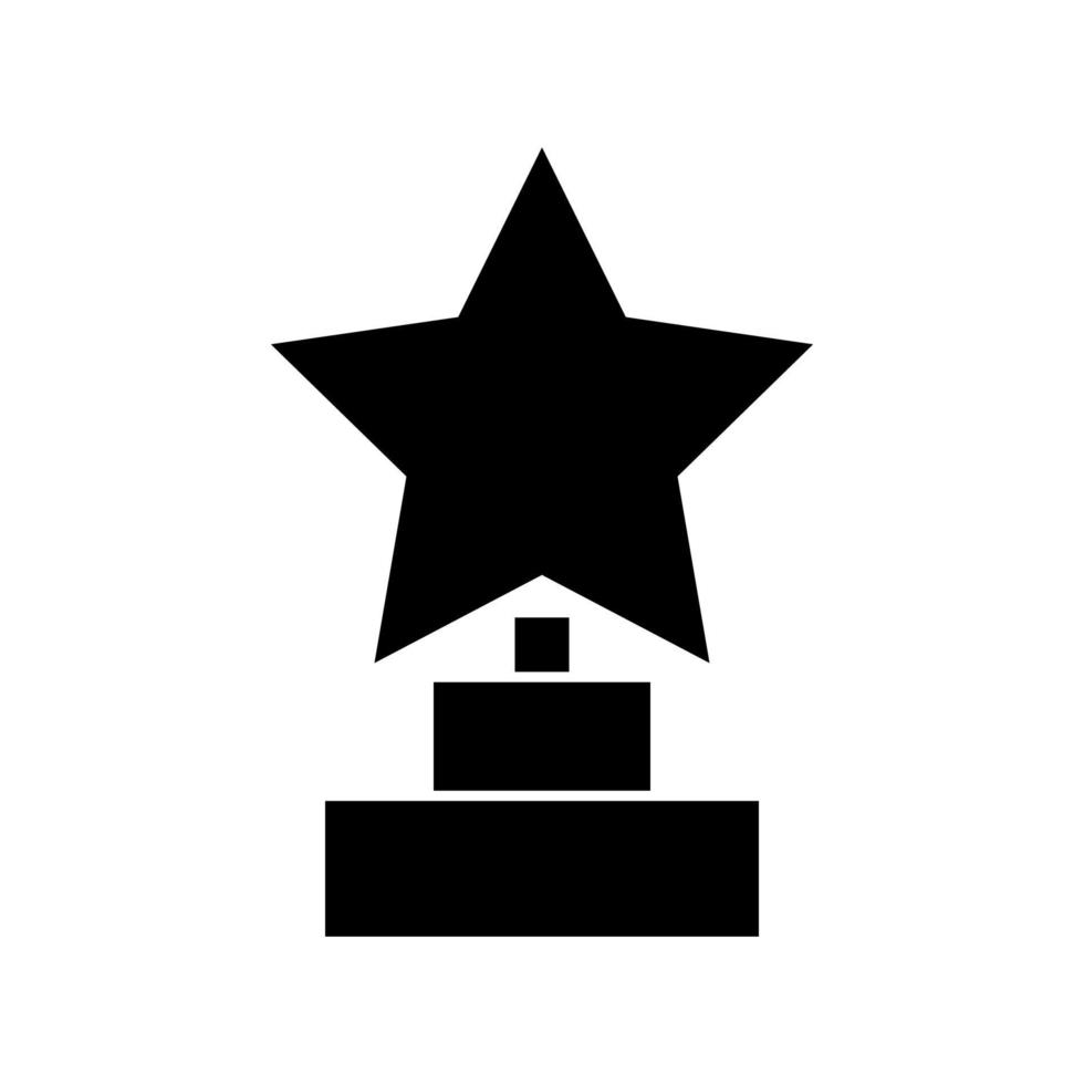 Trophy star winner award it is black icon . vector