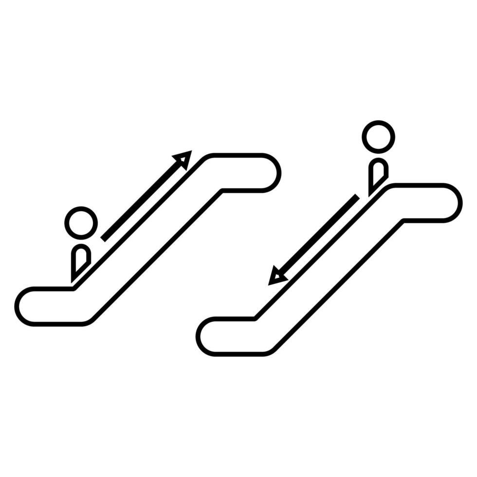 Escalator it is black icon . vector