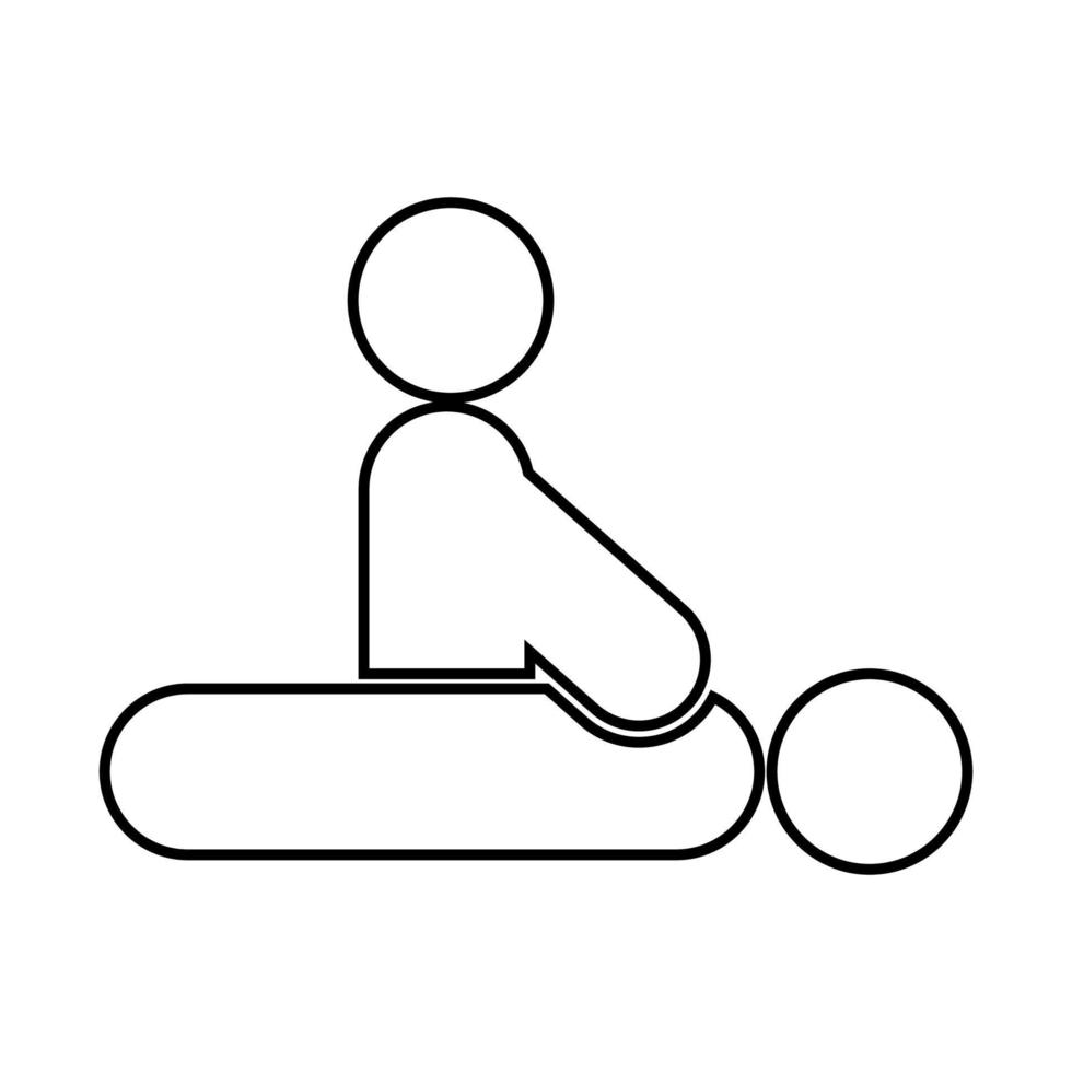 Massage therapist black color icon . vector