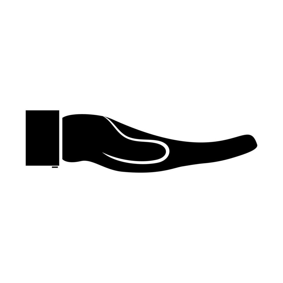 Hand black color icon . vector
