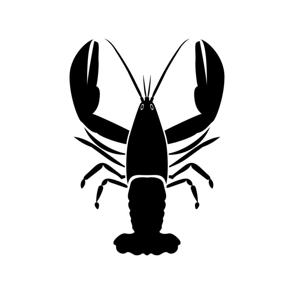 Craw fish black color icon . vector