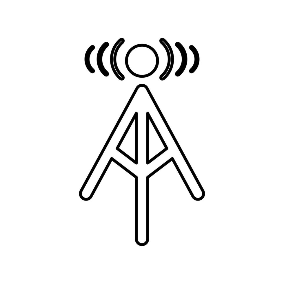 Radio tower black color icon . vector
