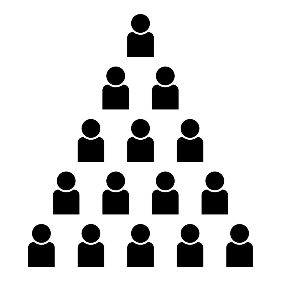 People pyramid icon black color illustration flat style simple image vector
