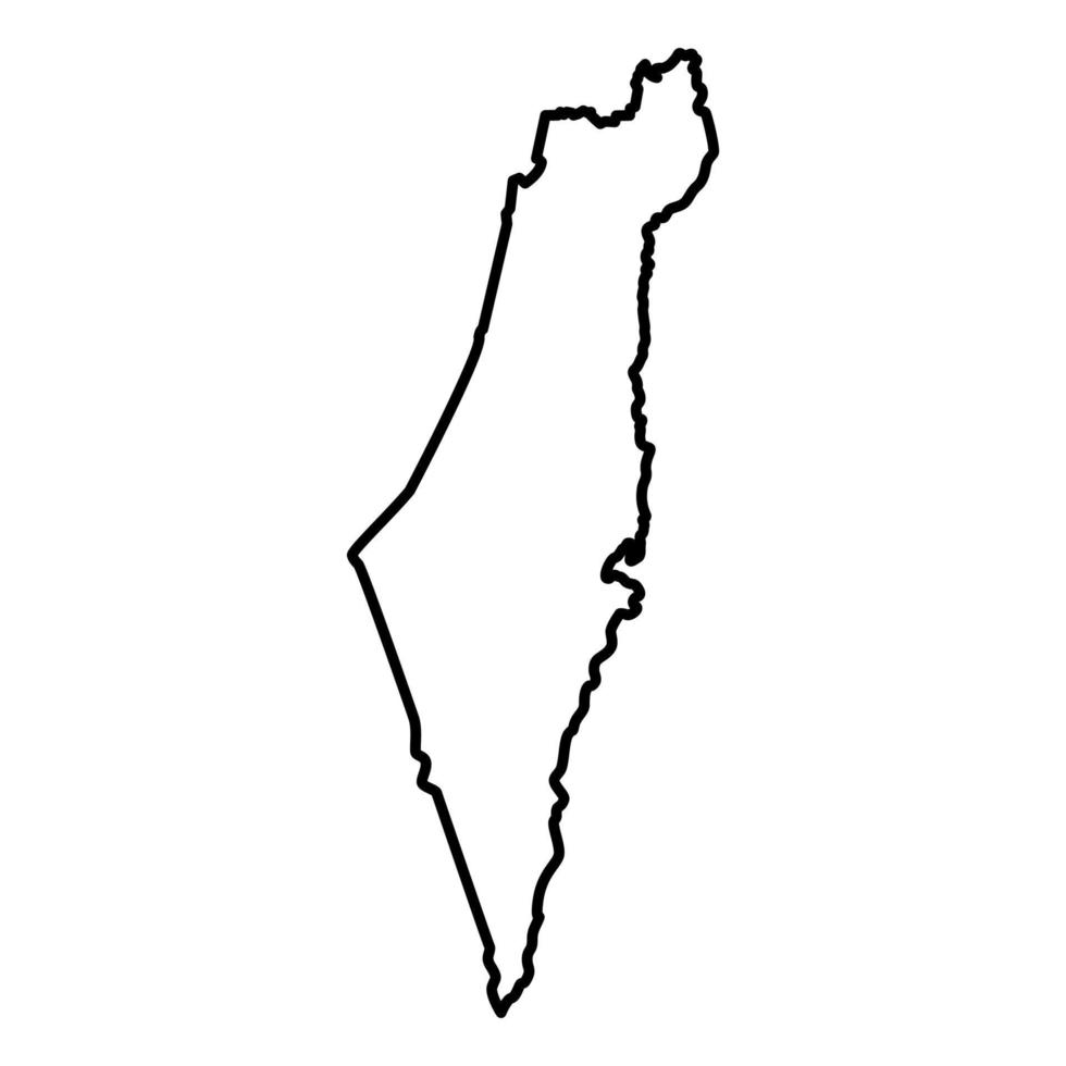 mapa de israel icono color negro ilustración estilo plano imagen simple vector