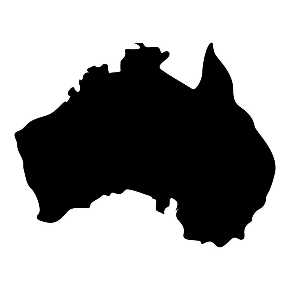 mapa de australia icono color negro ilustración estilo plano imagen simple vector