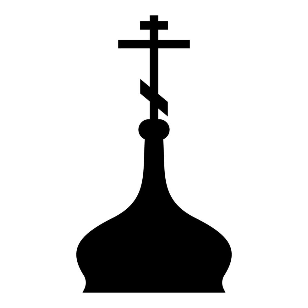 cúpula iglesia ortodoxa icono color negro ilustración estilo plano imagen simple vector