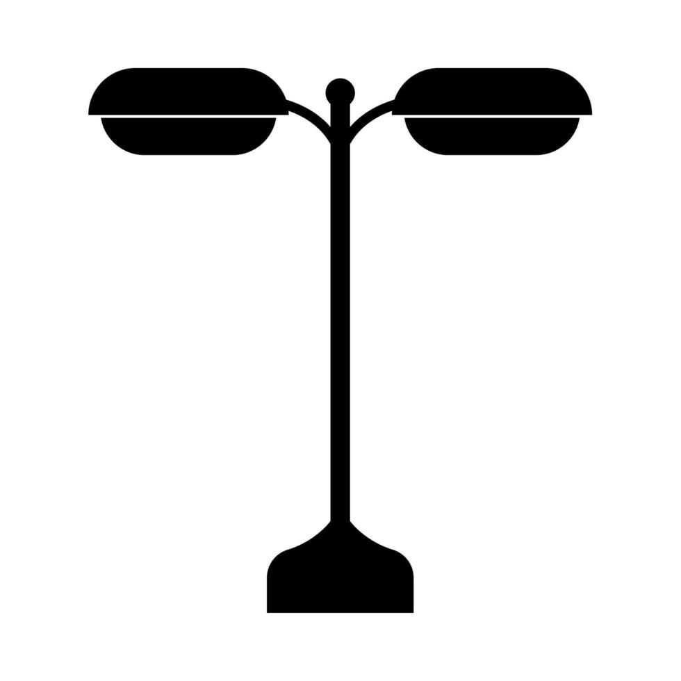 la luz de la calle o la lámpara es un icono negro. vector
