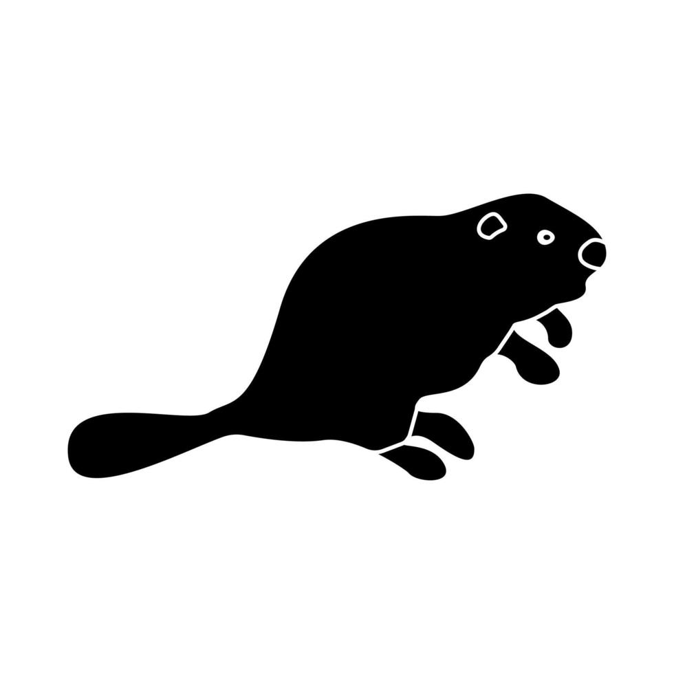 Beaver it is black icon . vector