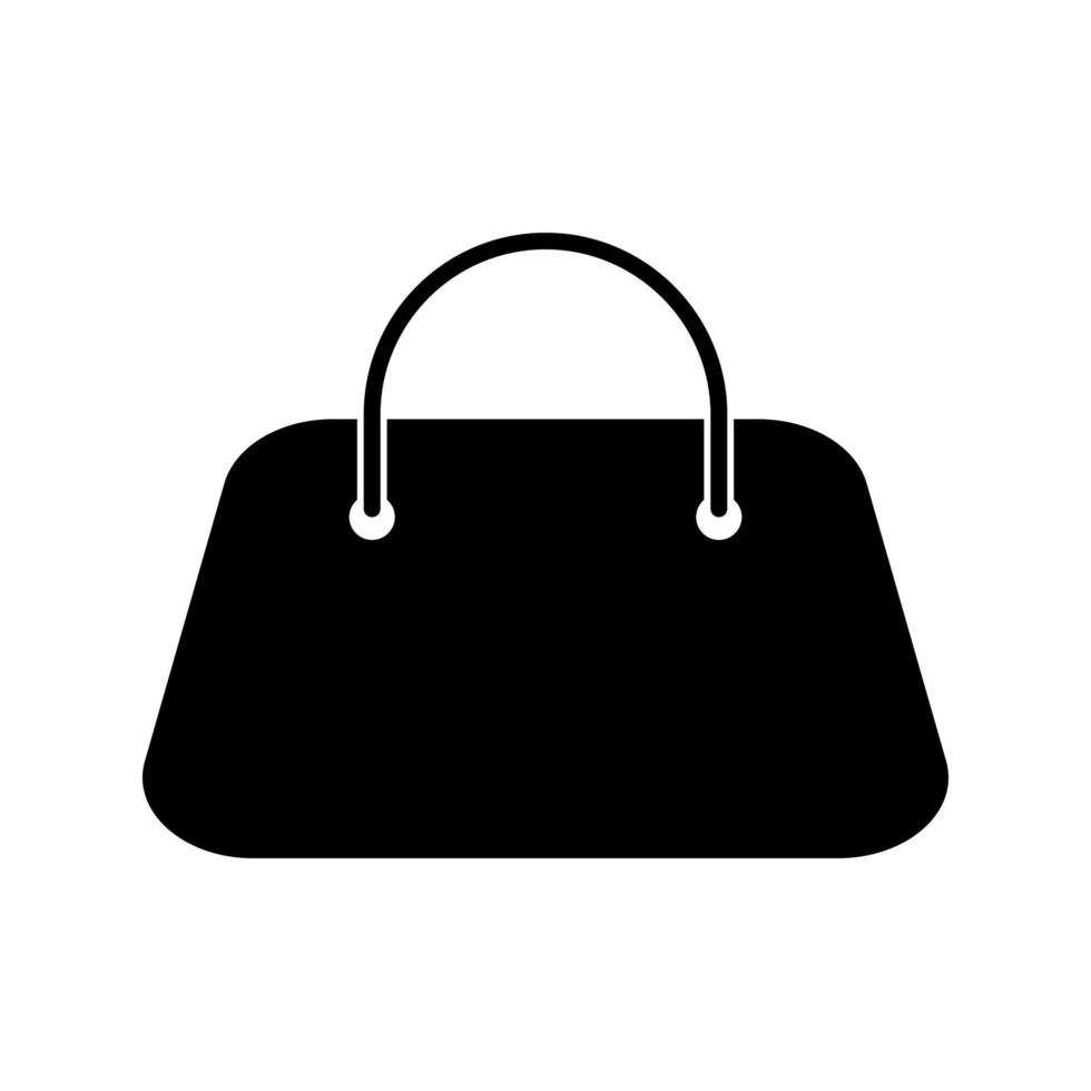 Woman bag black color icon . vector