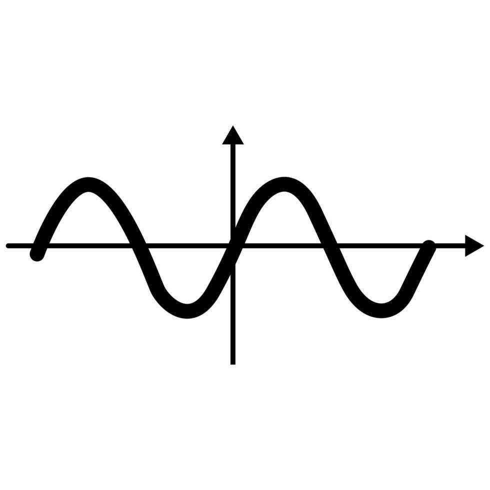 icono de color negro de onda sinusoidal. vector