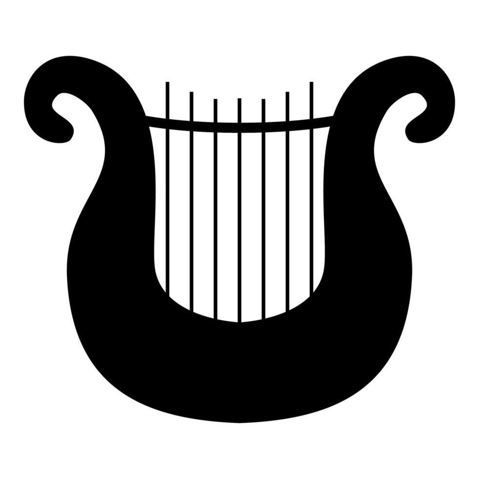 Harp icon black color illustration flat style simple image vector