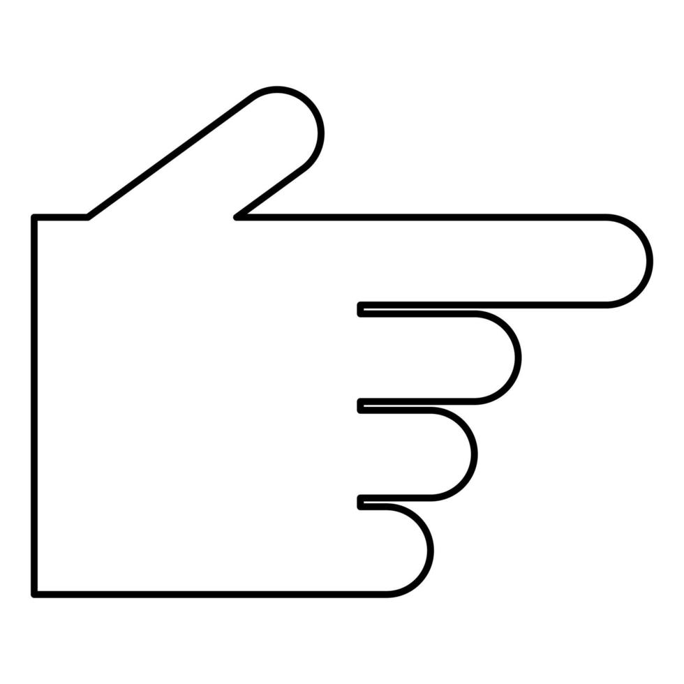icono de mano apuntando ilustración de color negro estilo plano imagen simple vector