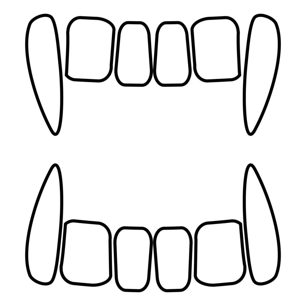 Vampire's teeths icon black color illustration flat style simple image vector