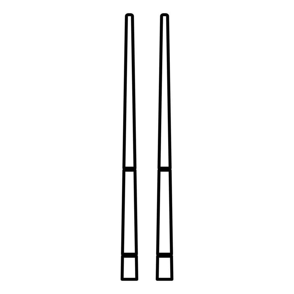 Chinese chopsticks icon black color illustration flat style simple image vector