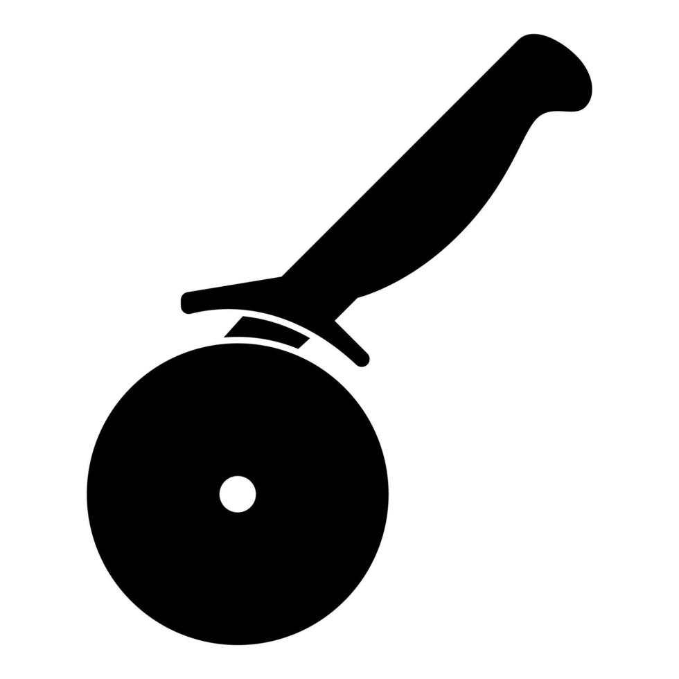 cortador de pizza ot icono de cuchillo de pizza ilustración de color negro estilo plano imagen simple vector