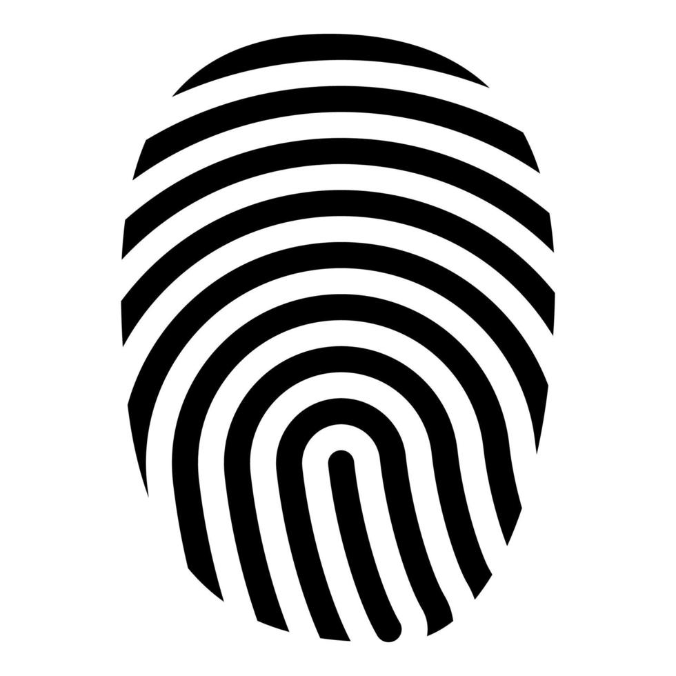 Fingerprint icon black color illustration flat style simple image vector