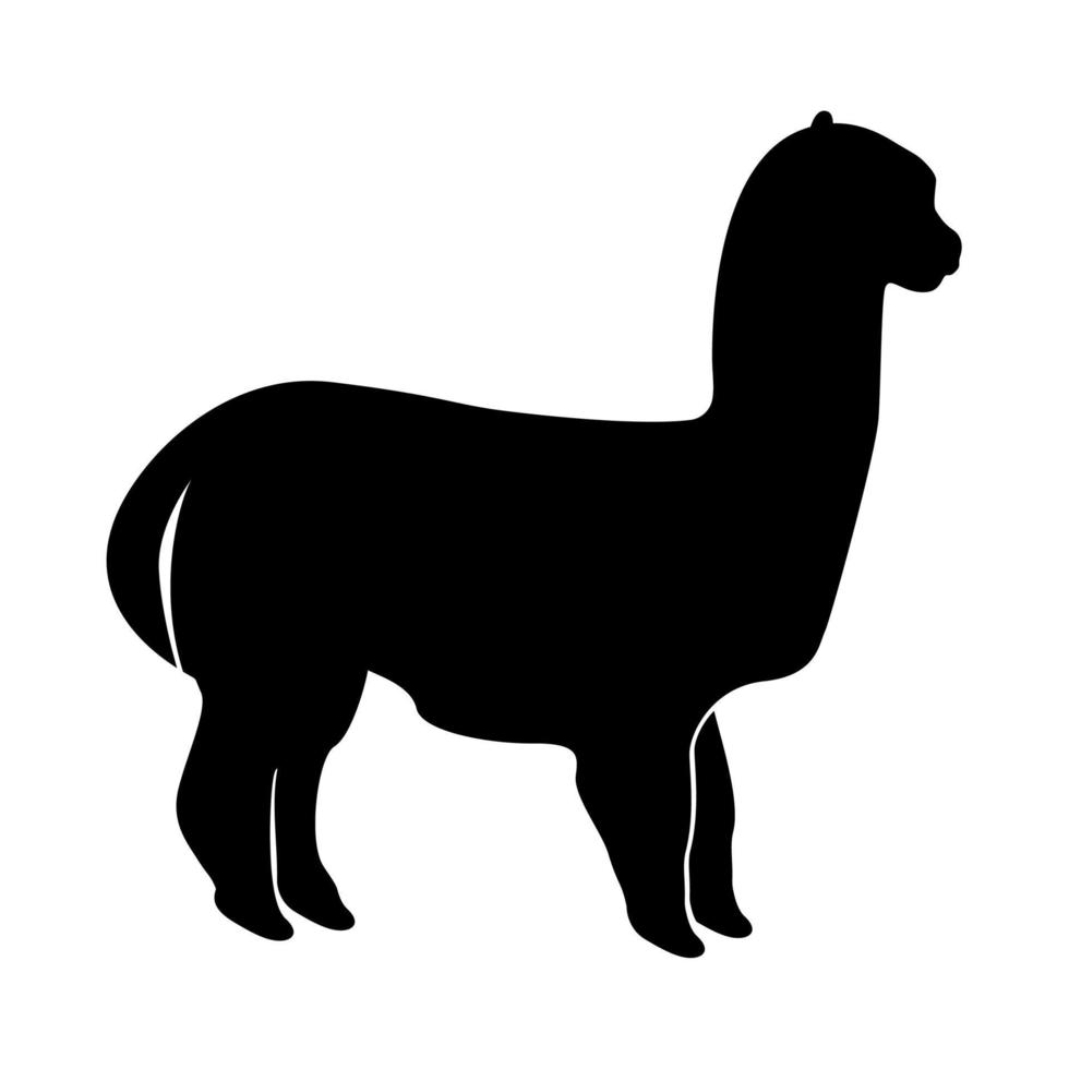 Alpaca it is black icon . vector