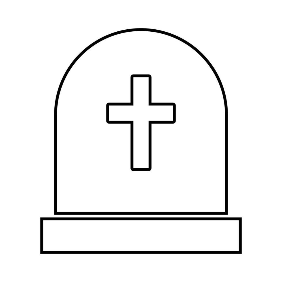 Tomb stone it is black icon . vector