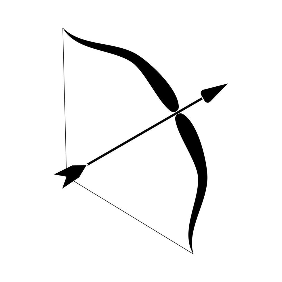 Bow and arrow black color icon . vector