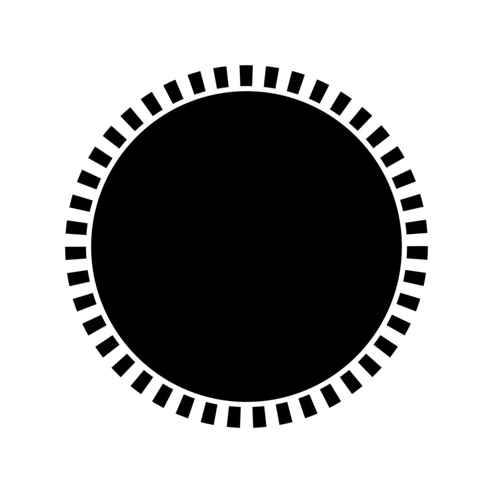 icono de color negro del sol. vector