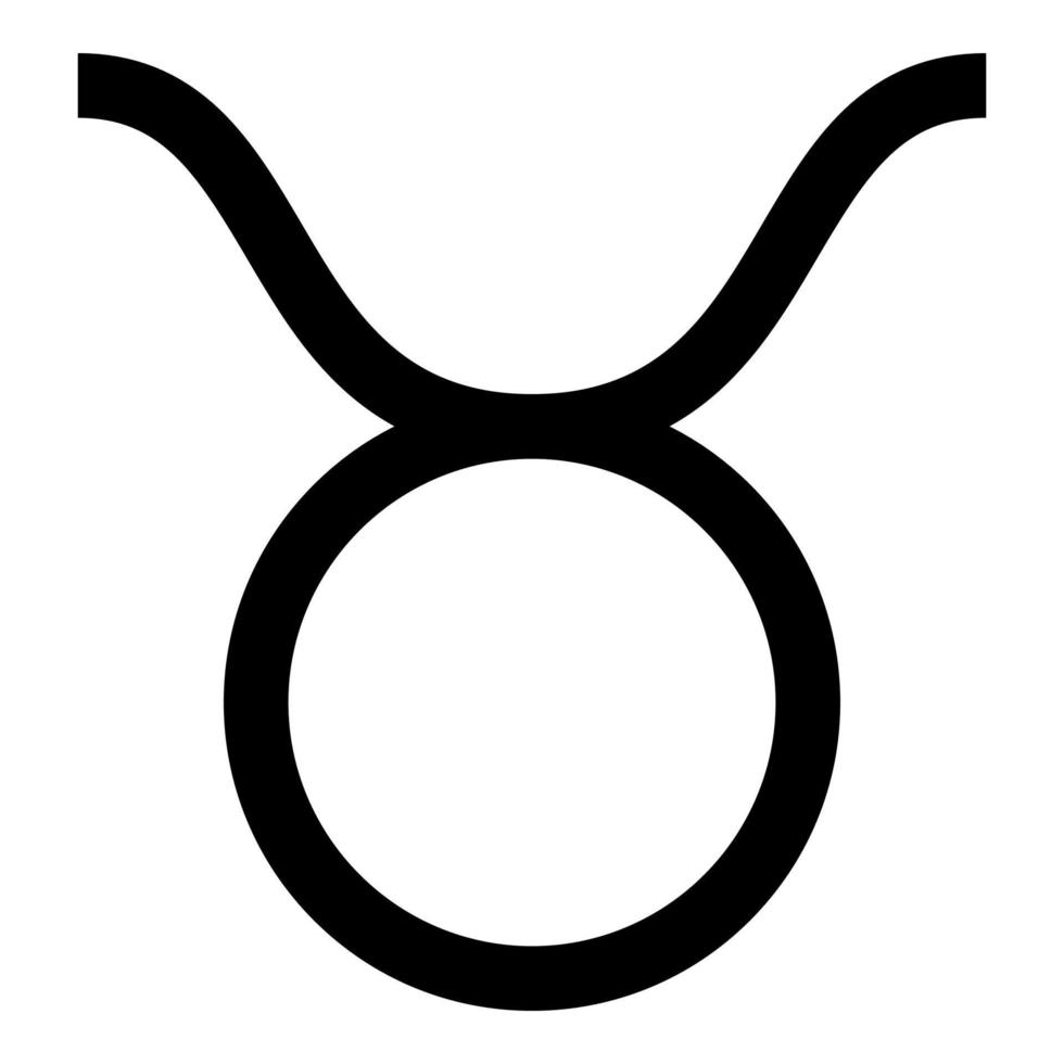 Taurus symbol icon black color illustration flat style simple image vector