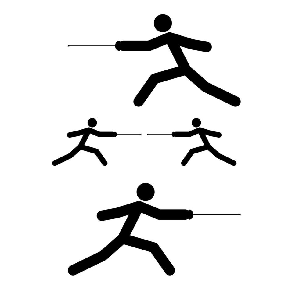 icono de palo de esgrimista ilustración de color negro estilo plano imagen simple vector