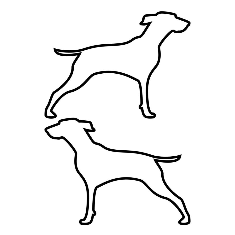 icono de perro cazador o gundog ilustración de color negro estilo plano imagen simple vector