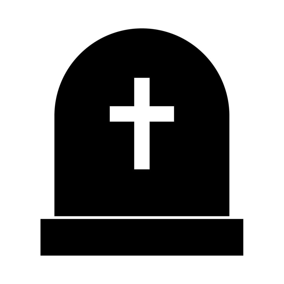 Tomb stone it is black icon . vector
