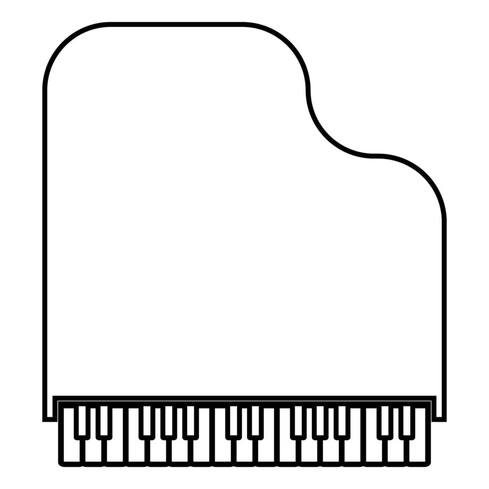 icono de piano de cola ilustración en color negro estilo plano imagen simple vector