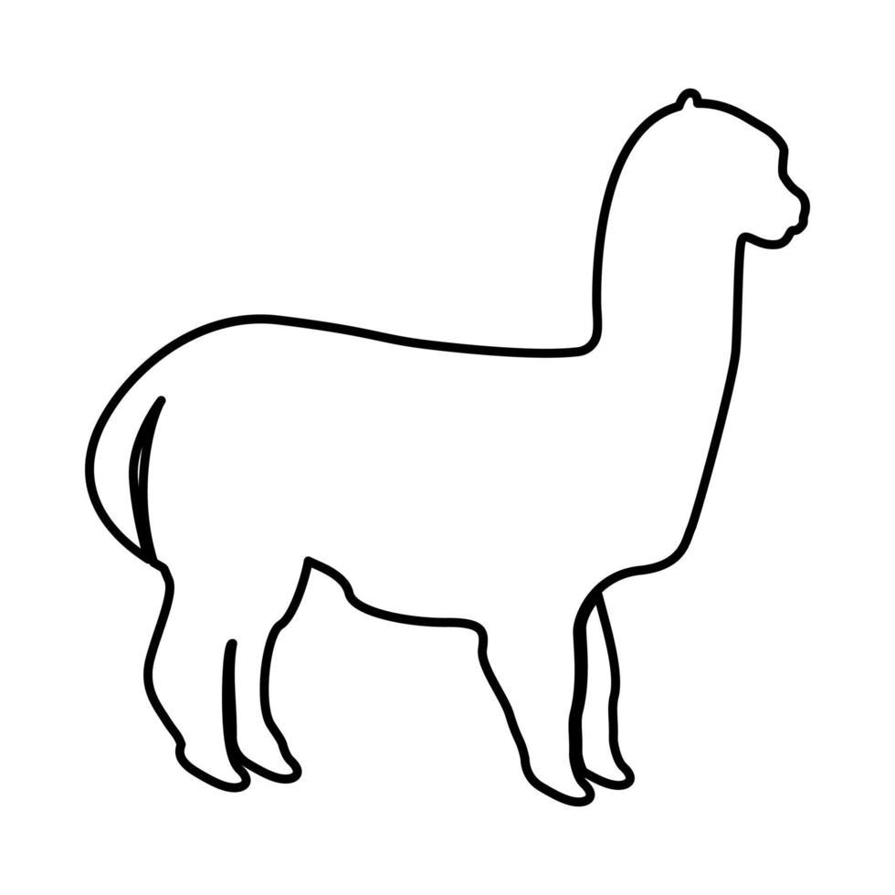 Alpaca it is black icon . vector