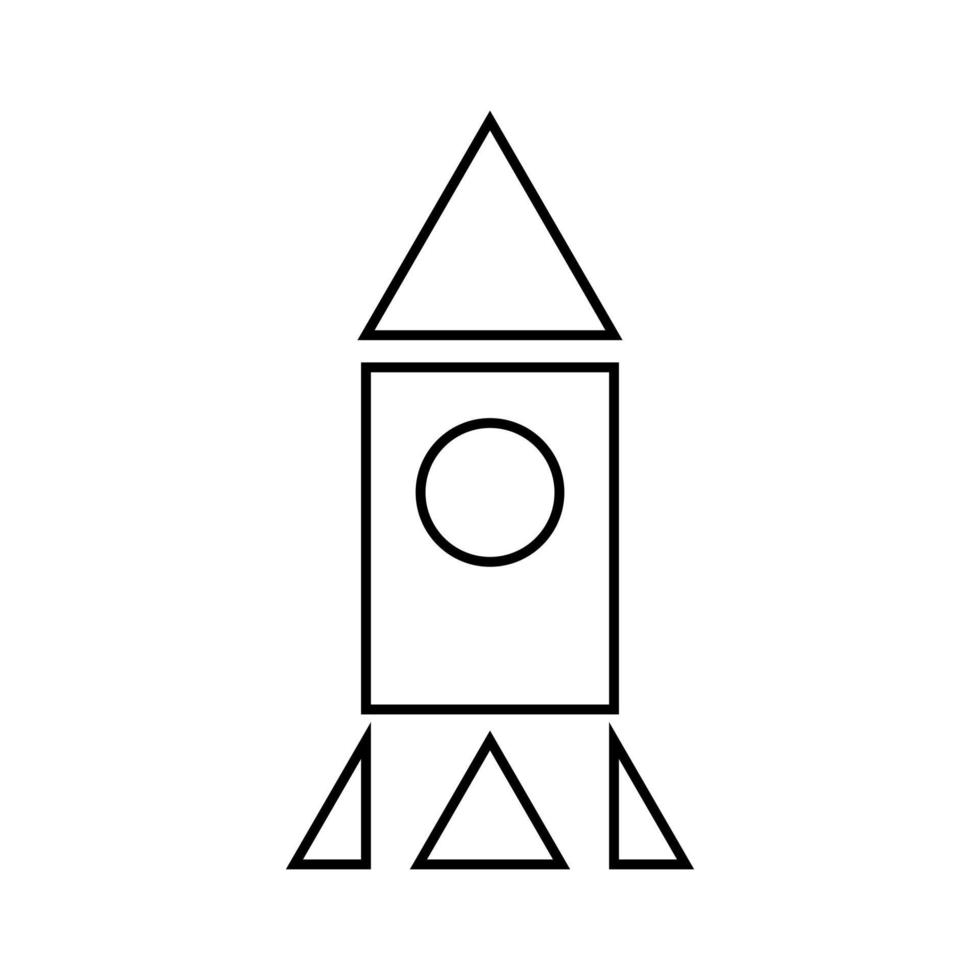 cohete es icono negro. vector