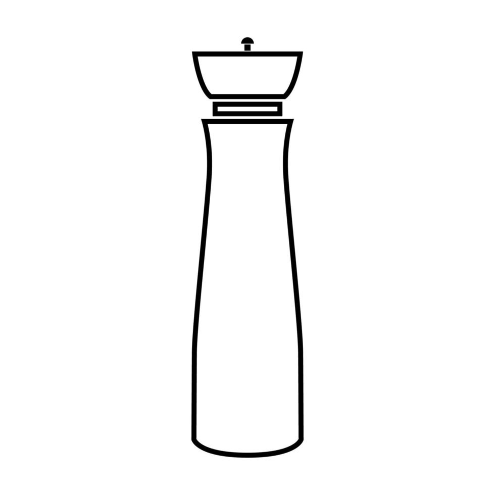 molinillo de sal y pimienta es un icono negro. vector