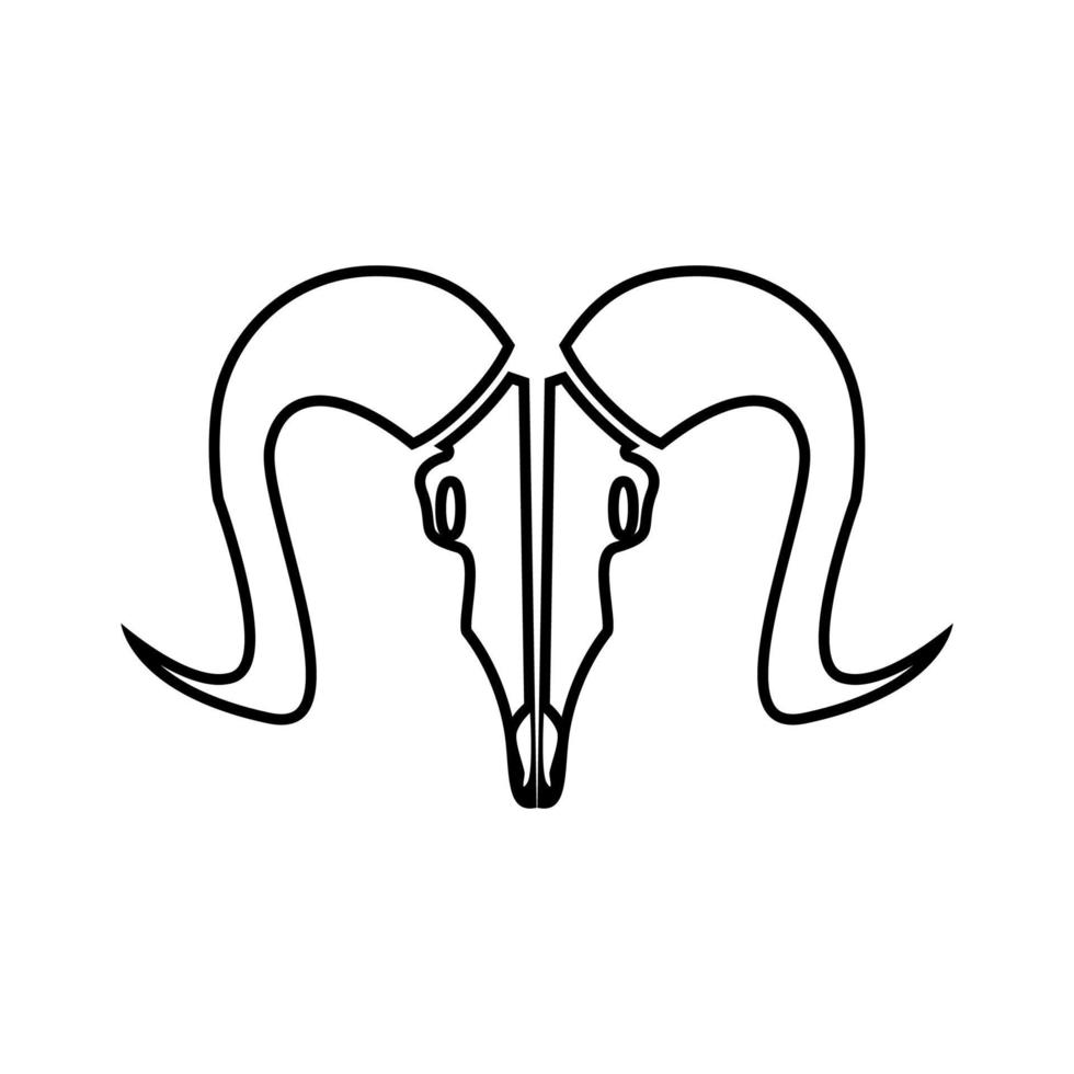 Goat head skull it is black icon . vector