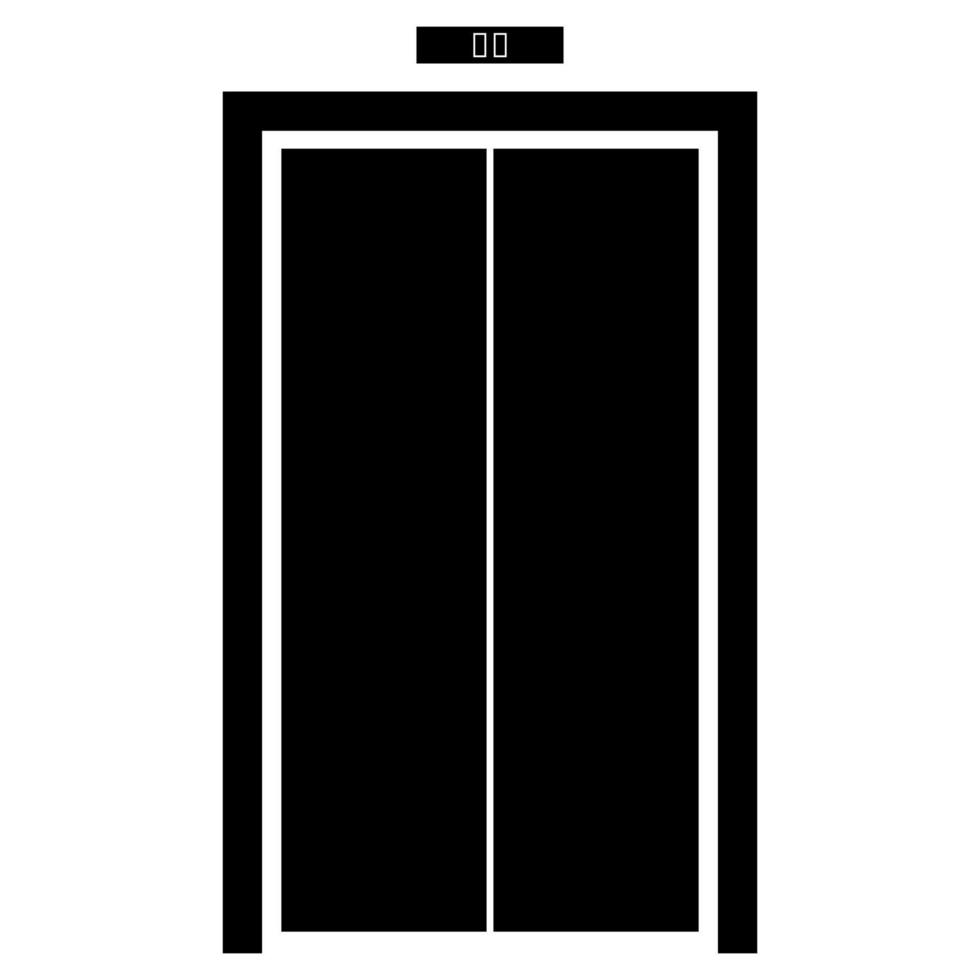 Elevator doors black color icon . vector