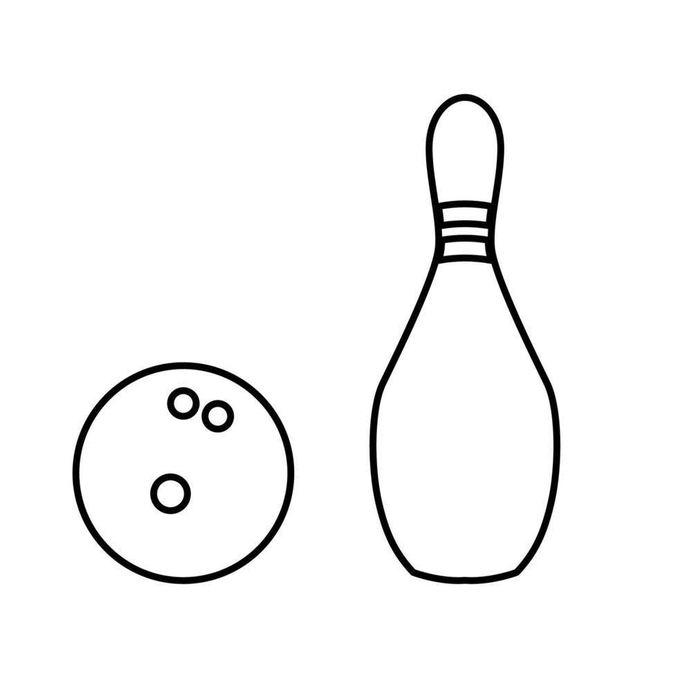Pin and bowling ball black color icon . vector