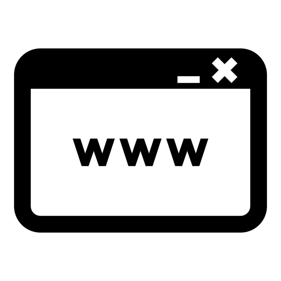 Window browser internet or web page icon black color illustration flat style simple image vector