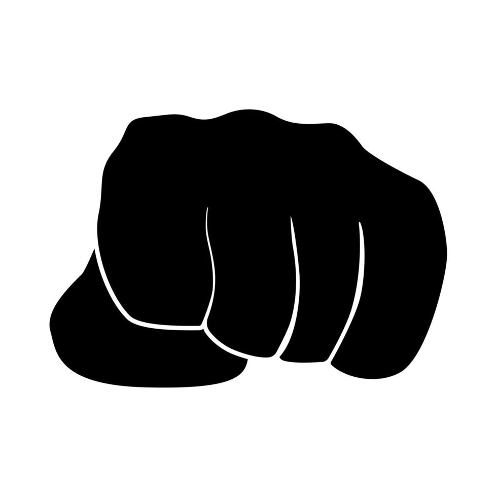 Fist it is black icon . vector