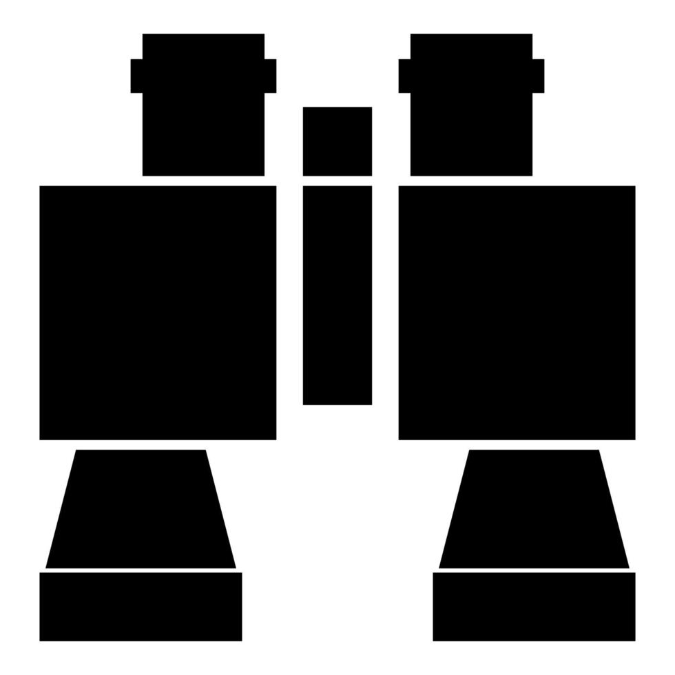 binocular par de gafas icono color negro ilustración estilo plano imagen simple vector