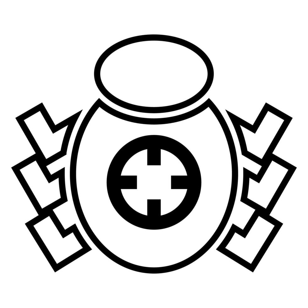 Bug beetle in target sight icon black color illustration flat style simple image vector