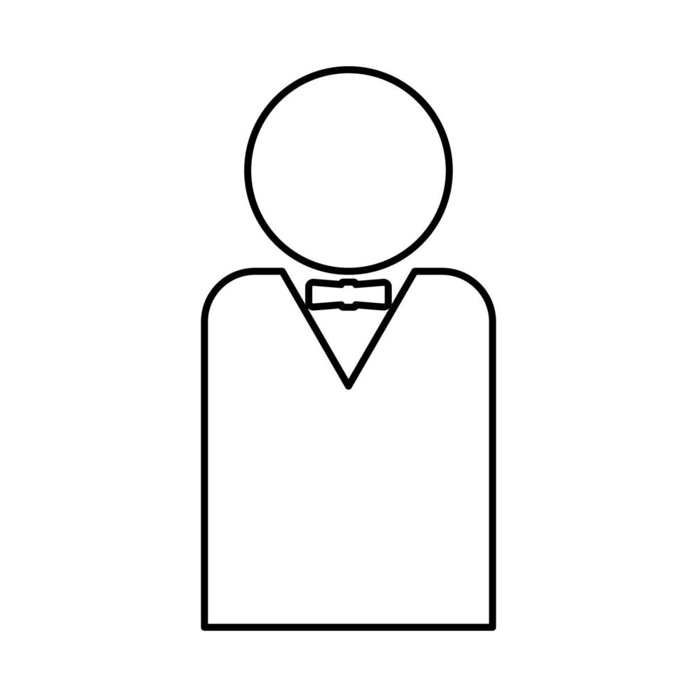Man with bow tie it is black icon . vector