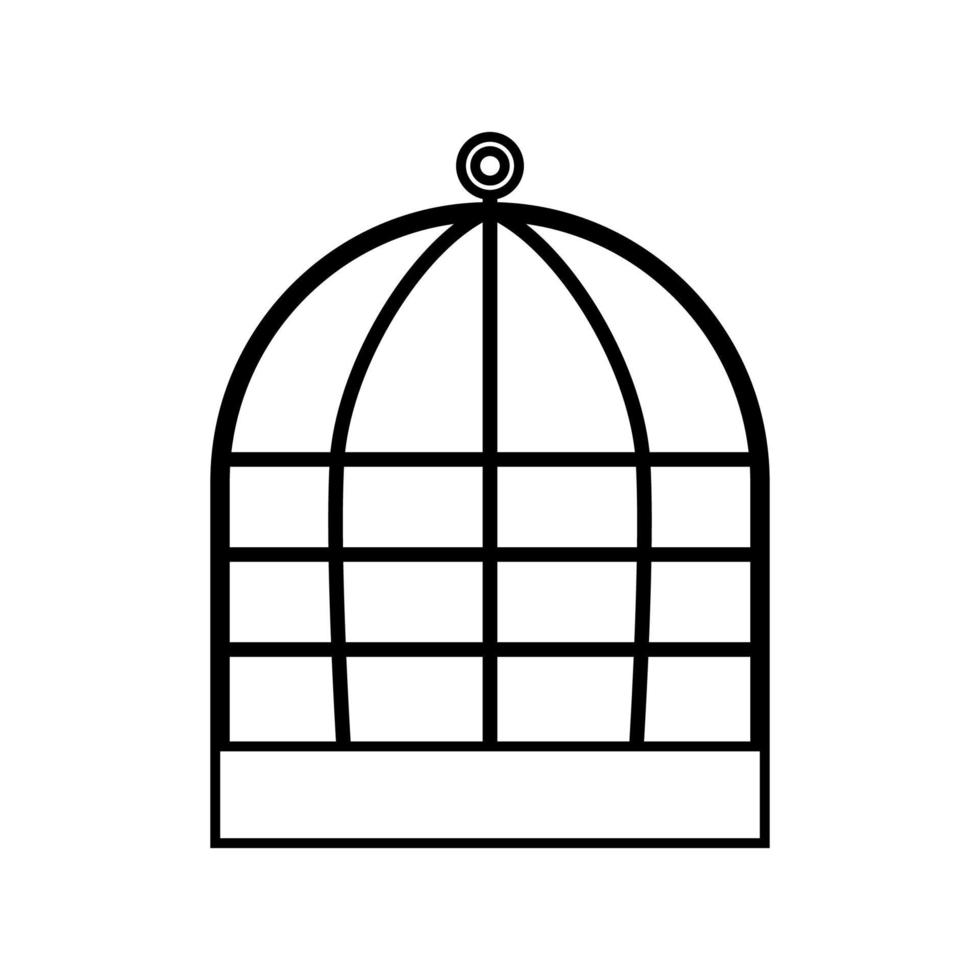 Iron cage black color icon . vector