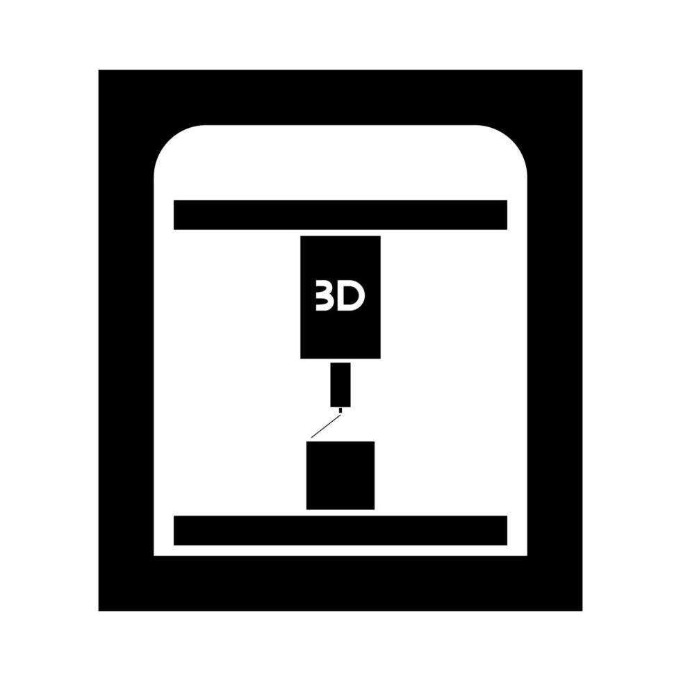 3d printer black color icon . vector